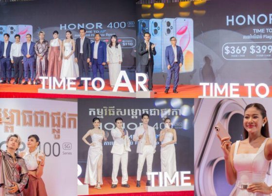 តារាប្រុសស្រីល្បីៗអង្រួនឆាកសម្ពោធ ស្មាតហ្វូនស៊េរីថ្មីរាងដូចផ្លែប៉ោម HONOR 400 5G Series Time to AI កាមេរ៉ាលំដាប់ Flagship 200 មេហ្គាភិកស៊ែលផ្អើលអស់អ្នកគាំទ្រ