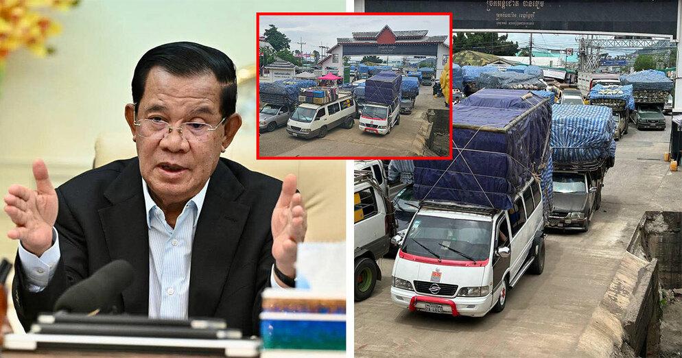 សម្តេចតេជោ ហ៊ុន សែន៖ គាំទ្រដាច់ខាតបិទច្រកដូងព្រំដែនកម្ពុជា-ថៃ! ទំនិញថៃរាប់រយឡានកកស្ទះ, ដាស់តឿនកសិករថៃឲ្យទៅតវ៉ាជាមួយយោធាខ្លួនឯង