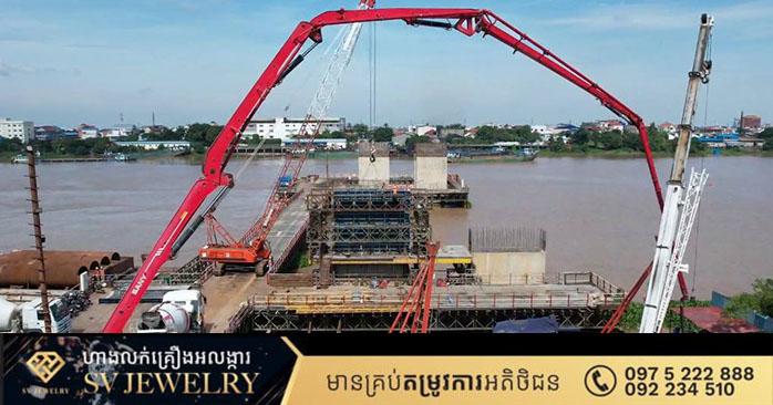 វឌ្ឍនភាពស្ពាន៖ គម្រោងស្ថាបនាស្ពានឆ្លងទន្លេបាសាក់ (ចាក់អង្រែក្រោម-ព្រែកប្រា) សម្រេចបាន ៣៦% នៅពាក់កណ្តាលខែមិថុនា ឆ្នាំ២០២៥