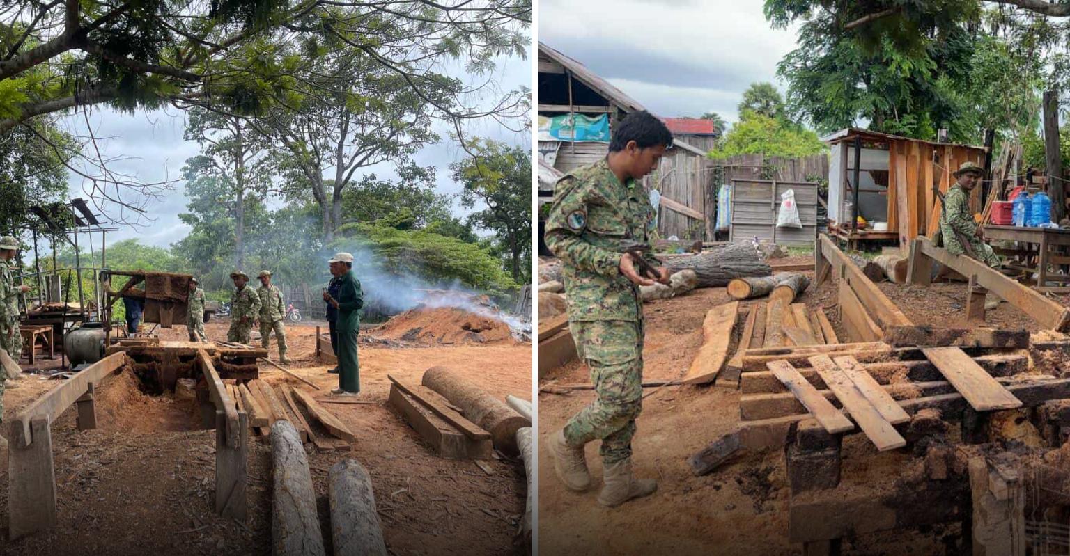 ខេត្តព្រះវិហារ៖ បង្ក្រាបទ្រង់ទ្រាយធំ សិប្បកម្មកែច្នៃឈើខុសច្បាប់ ៧កន្លែង