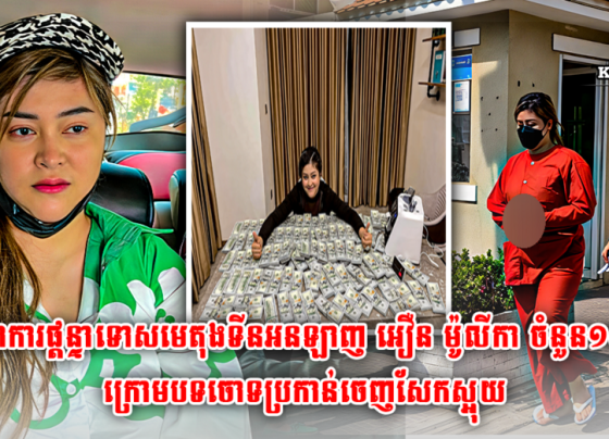តុលាការផ្តន្ទាទោសមេតុងទីនអនឡាញ អឿន ម៉ូលីកា ចំនួន១៥ខែ ក្រោមបទចោទប្រកាន់ចេញសែកស្អុយ...