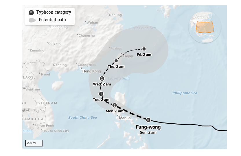 ហ្វីលីពីន​ប្រកាស​អាសន្ន​! ជម្លៀស​ពលរដ្ឋ​ជាង ១០ ម៉ឺន​នាក់ គេច​ពី​ព្យុះ​ស៊ុបភើទីហ្វុង Fung-wong ដ៏​កាច​សាហាវ!