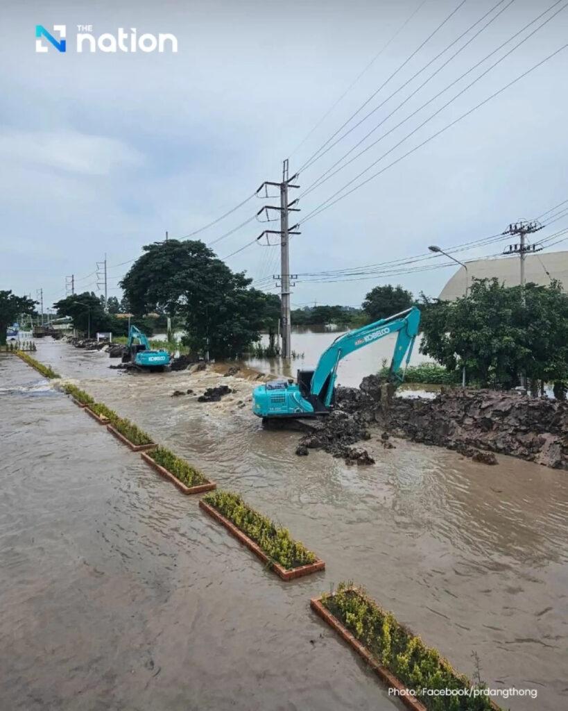 ថៃចេញបញ្ជាបន្ទាន់! ជម្លៀសប្រជាពលរដ្ឋខេត្ត Ang Thong ដាច់ដោយឡែក ក្រោយទំនប់ទន្លេចៅប្រាយ៉ាប្រេះស្រាំ