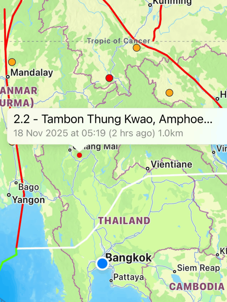 រញ្ជួយដីរាក់វាយប្រហារខេត្ត Lampang ភាគខាងជើងថៃ ក្រោយកោះសាមុយមិនទាន់បានប៉ុន្មានផង