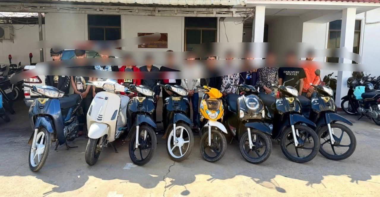 កម្លាំងសមត្ថកិច្ចខណ្ឌសែនសុខចាប់ខ្លួនក្មេងទំនើង១៣នាក់ បន្ទាប់ពីប្រណាំងម៉ូតូពេញផ្លូវហាណូយ