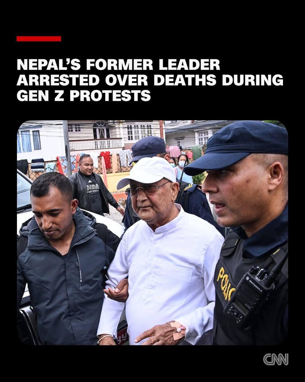 អតីតនាយករដ្ឋមន្ត្រីនេប៉ាល់ត្រូវបានចាប់ខ្លួនពីបទធ្វេសប្រហែសក្នុងការស្លាប់អ្នកតវ៉ា Gen Z