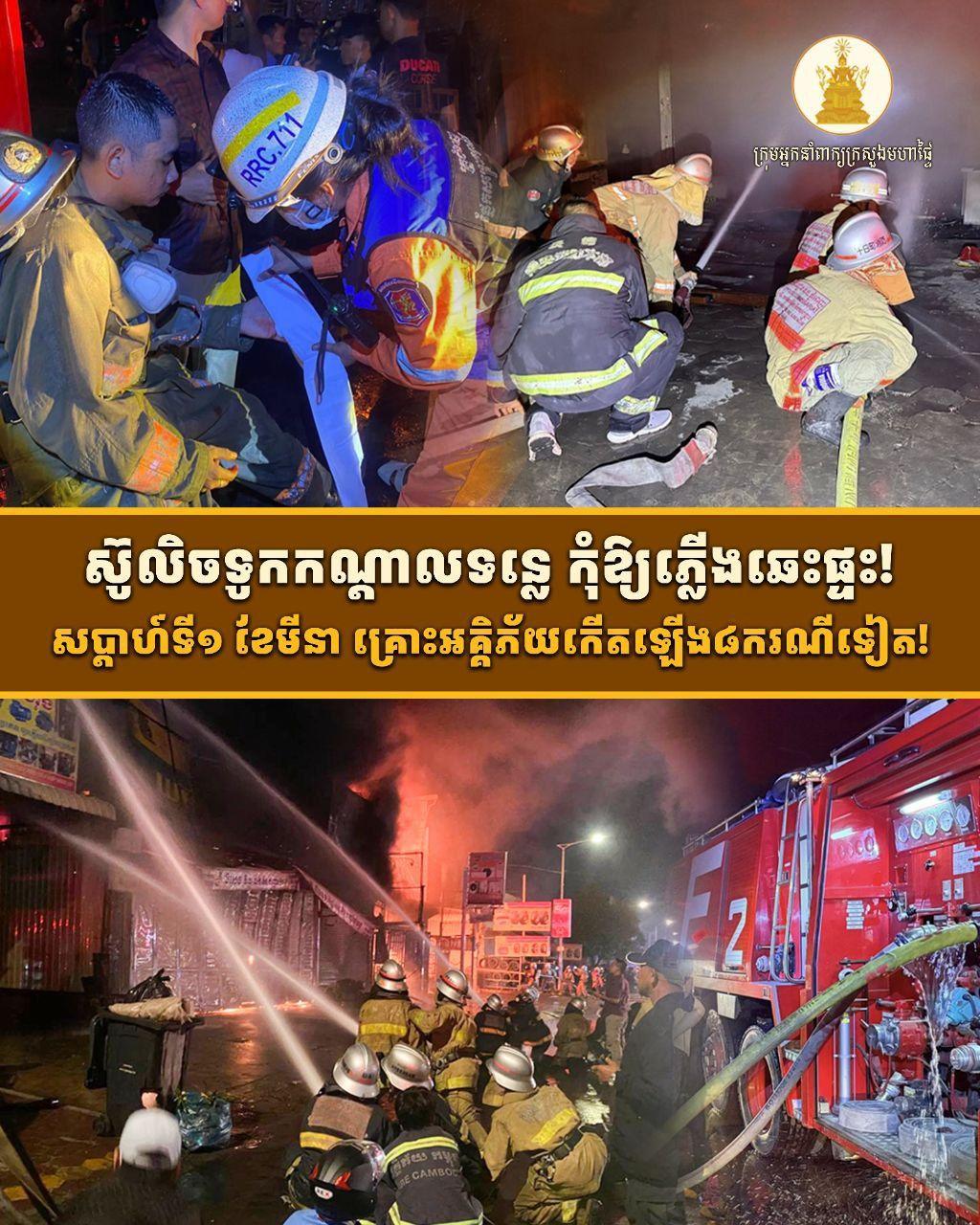 អាសន្ន! ក្នុង៧ថ្ងៃ អគ្គិភ័យឆាបឆេះ៨ករណី នៅរាជធានី-ខេត្ត៨