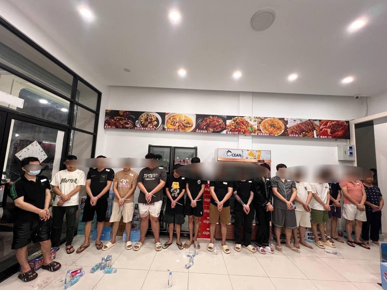 ជនបរទេស១៧នាក់ជាប់ឃុំក្នុងប្រតិបត្តិការបង្ក្រាប Online Scams នៅវាលស្បូវ