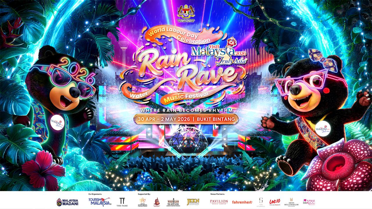 ទិវាពលកម្មអន្តរជាតិសាទរ៖ ពិធីបុណ្យតន្ត្រីទឹក RAIN RAVE 2026 នៅម៉ាឡេស៊ី បញ្ចុះតម្លៃសណ្ឋាគាររហូតដល់ ៧០%