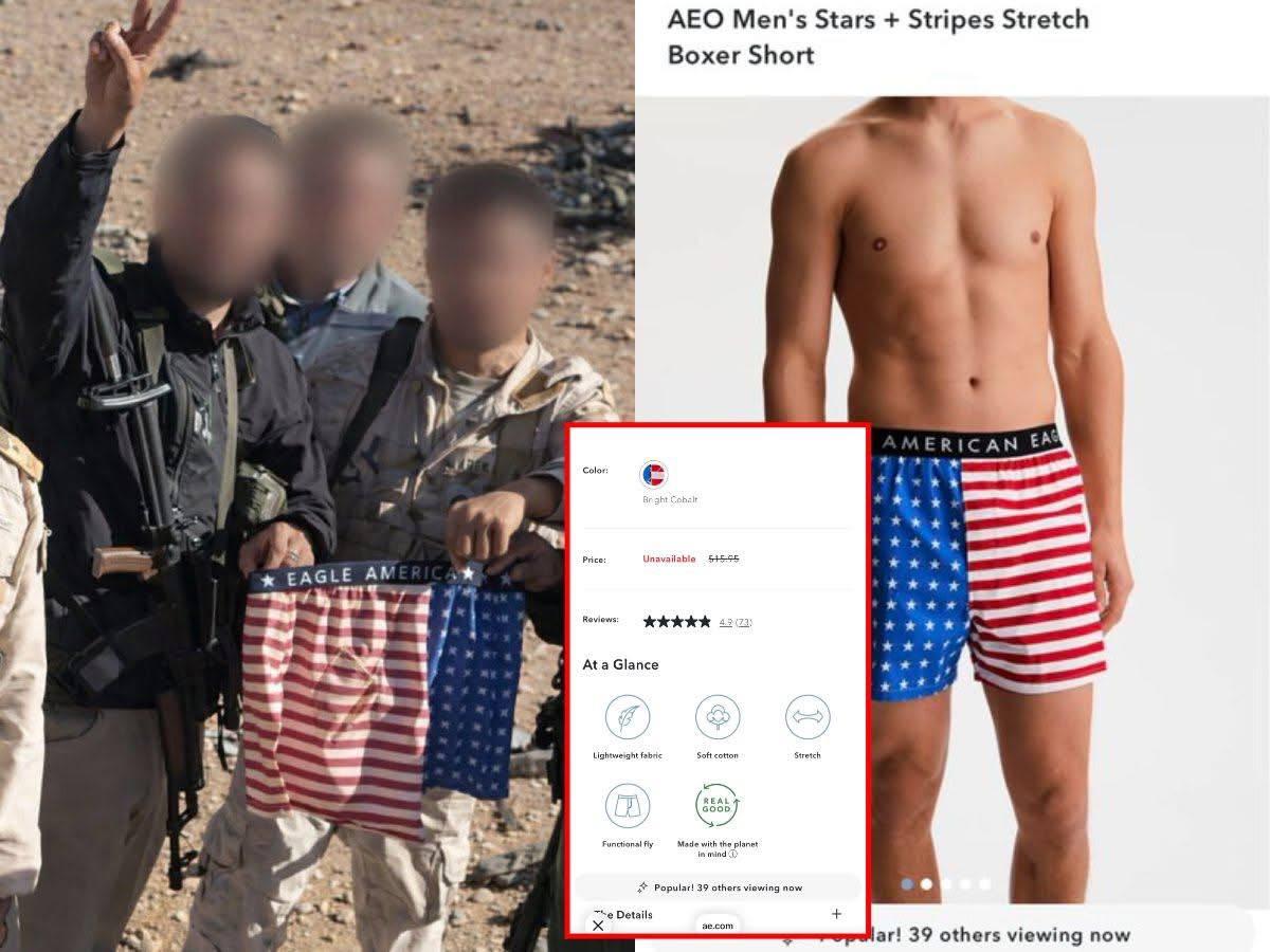 ខោខ្លីទង់ជាតិអាមេរិករបស់ American Eagle លក់អស់បន្ទាប់ពីប្រតិបត្តិការជួយសង្គ្រោះនៅអ៊ីរ៉ង់