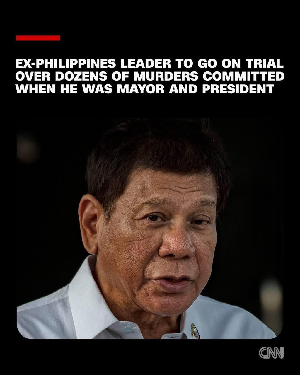តុលាការអន្តរជាតិបញ្ជាក់ចោទប្រកាន់អតីតប្រធានាធិបតីហ្វីលីពីន លោក Duterte ពីបទឧក្រិដ្ឋកម្មប្រឆាំងមនុស្សជាតិ