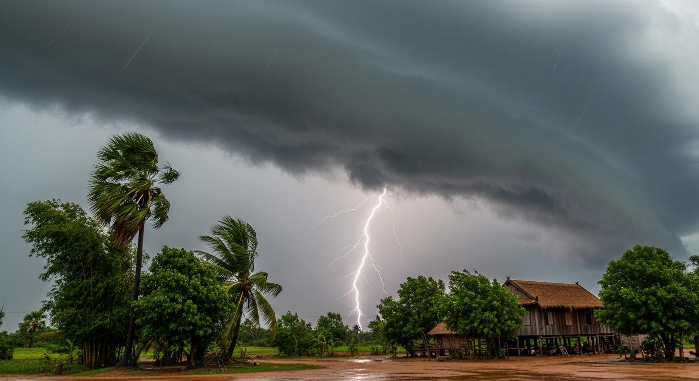 កម្តៅ៣៧អង្សារួមភ្លៀងខ្យល់កន្ត្រាក់! ក្រសួងធនធានទឹកចេញសេចក្តីជូនដំណឹងជាបន្ទាន់ដល់ប្រជាពលរដ្ឋ