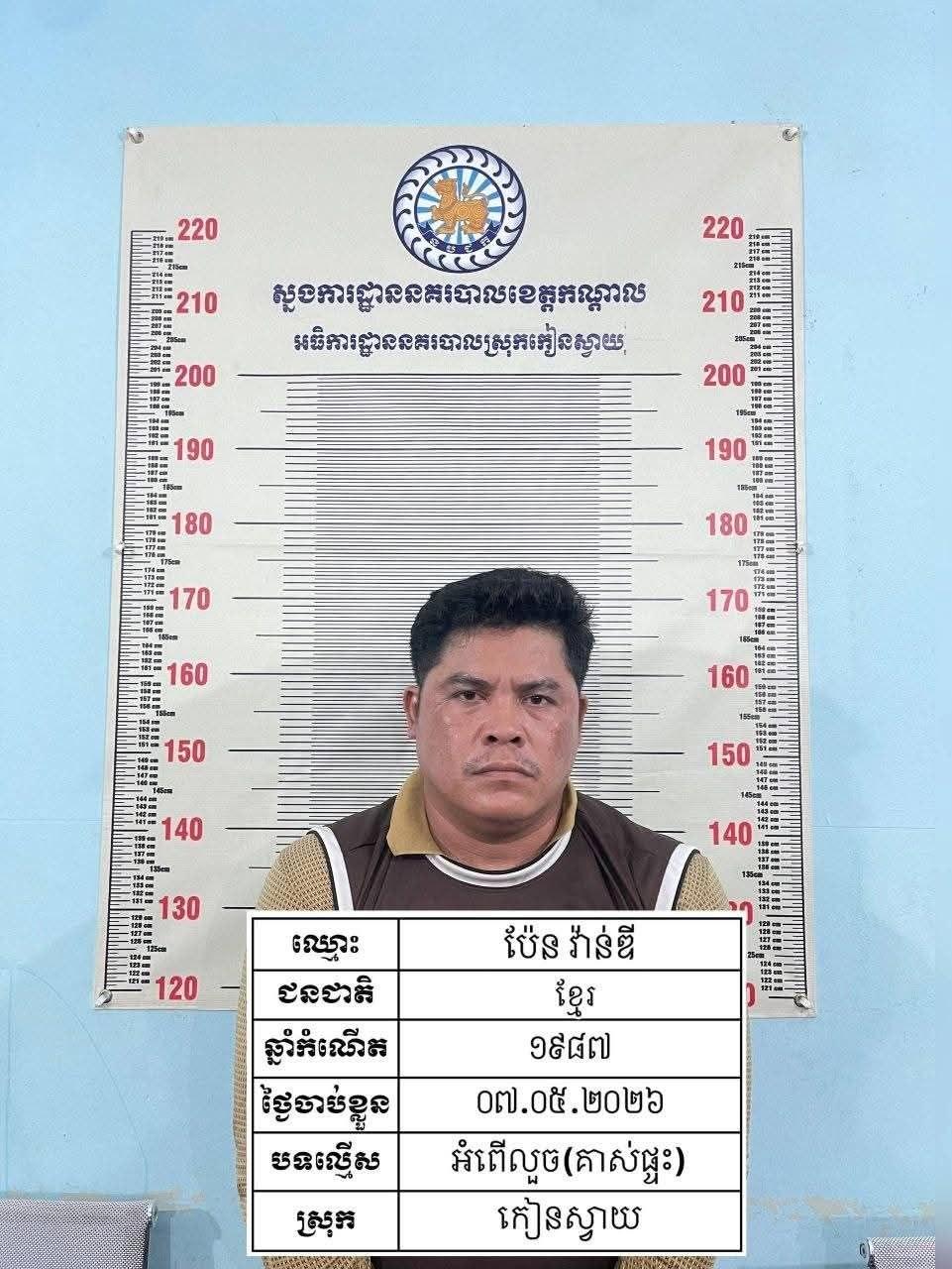 ស្រុកកៀនស្វាយ៖ ជនសង្ស័យគាស់ផ្ទះដណ្តើមទ្រព្យសម្បត្តិត្រូវបញ្ជូនទៅតុលាការ