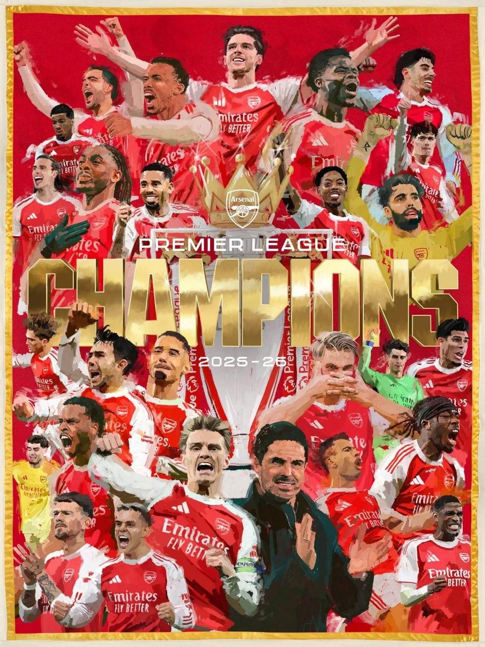 ផ្ទុះសេចក្តីរីករាយ! Arsenal ដណ្តើមបានជើងឯក Premier League លើកដំបូងក្នុងរយៈពេល ២២ឆ្នាំ